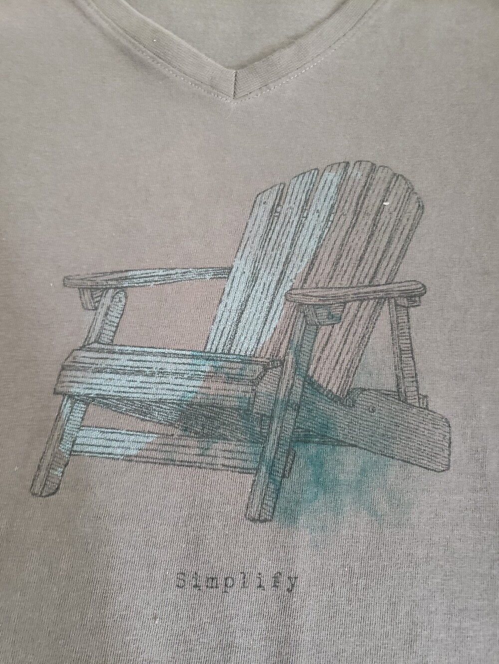 Life Is Good Vintage Grey Crew Beach Chair "Simplify" Graphic Tshirt - Picture 2 of 8